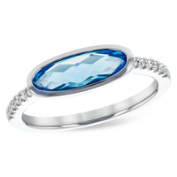Topaz Classic Fashion Ring in 14 Karat White Gold