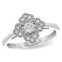 1/4cttw Vintage Inspired Vintage Inspired Fashion Ring in 14 Karat White Gold