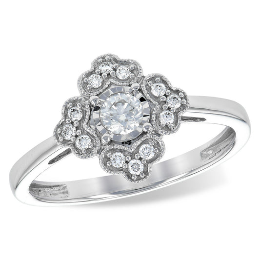 1/4cttw Vintage Inspired Vintage Inspired Fashion Ring in 14 Karat White Gold
