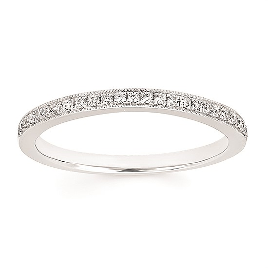 1-1/10cttw Vintage Inspired Swirl Wedding Set in 14 Karat White Gold