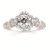 1-1/5cttw Nature Inspired Floral Wedding Set in 14 Karat White Gold