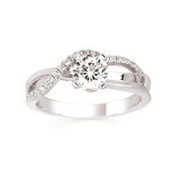 1.0cttw Classic Woven Wedding Set in 14 Karat White Gold