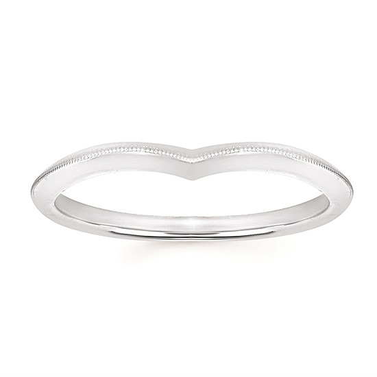 5/8cttw Modern Chevron Wedding Set in 14 Karat White Gold