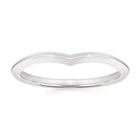 5/8cttw Modern Chevron Wedding Set in 14 Karat White Gold