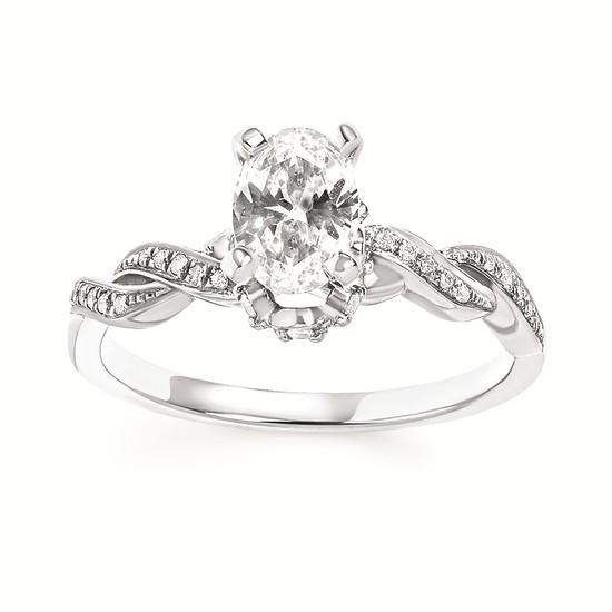 1-1/5cttw Classic Woven Wedding Set in 14 Karat White Gold