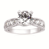 2-3/4 cttw Vintage Inspired Accented Wedding Set in 14 Karat White Gold