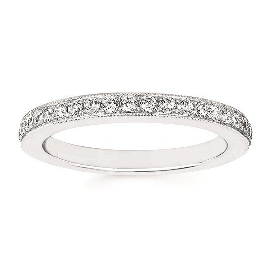 3-1/2cttw Modern Accented Wedding Set in 14 Karat White Gold