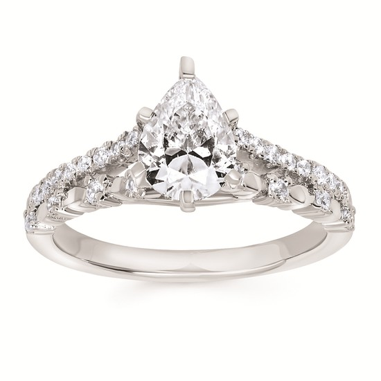 2.0 cttw Statement Accented Wedding Set in 14 Karat White Gold