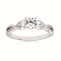1.0cttw Classic Woven Wedding Set in 14 Karat White Gold