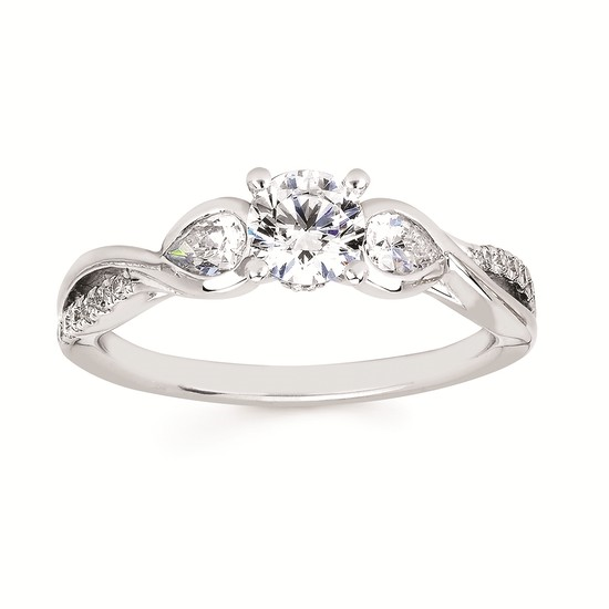 1.0cttw Classic Woven Wedding Set in 14 Karat White Gold