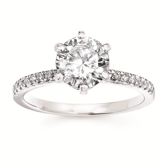 1-7/8cttw Classic Accented Wedding Set in 14 Karat White Gold