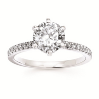 1-7/8cttw Classic Accented Wedding Set in 14 Karat White Gold