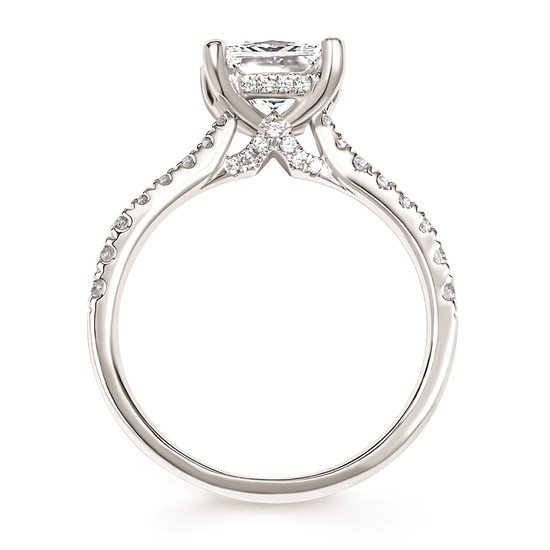 2-1/10cttw Modern Accented Wedding Set in 14 Karat White Gold