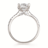 2-1/10cttw Modern Accented Wedding Set in 14 Karat White Gold