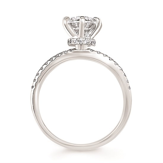 1-7/8cttw Classic Accented Wedding Set in 14 Karat White Gold