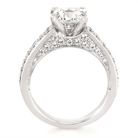 3-1/2cttw Modern Accented Wedding Set in 14 Karat White Gold