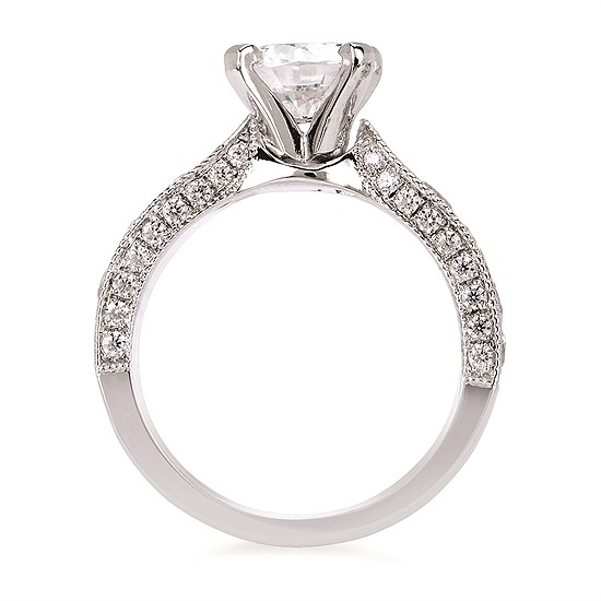 2-3/4 cttw Vintage Inspired Accented Wedding Set in 14 Karat White Gold