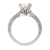 2-3/4 cttw Vintage Inspired Accented Wedding Set in 14 Karat White Gold