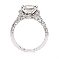 1-5/8cttw Vintage Inspired Cathedral Wedding Set in 14 Karat White Gold