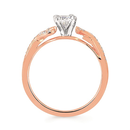 1.0cttw Nature Inspired Floral Wedding Set in 14 Karat Rosé Gold