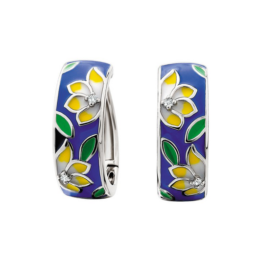 Round Topazes Hoop Earrings