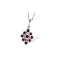 Rubies Statement Pendant in 14 Karat White Gold