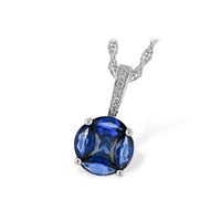 Sapphires Classic Pendant in 14 Karat White Gold