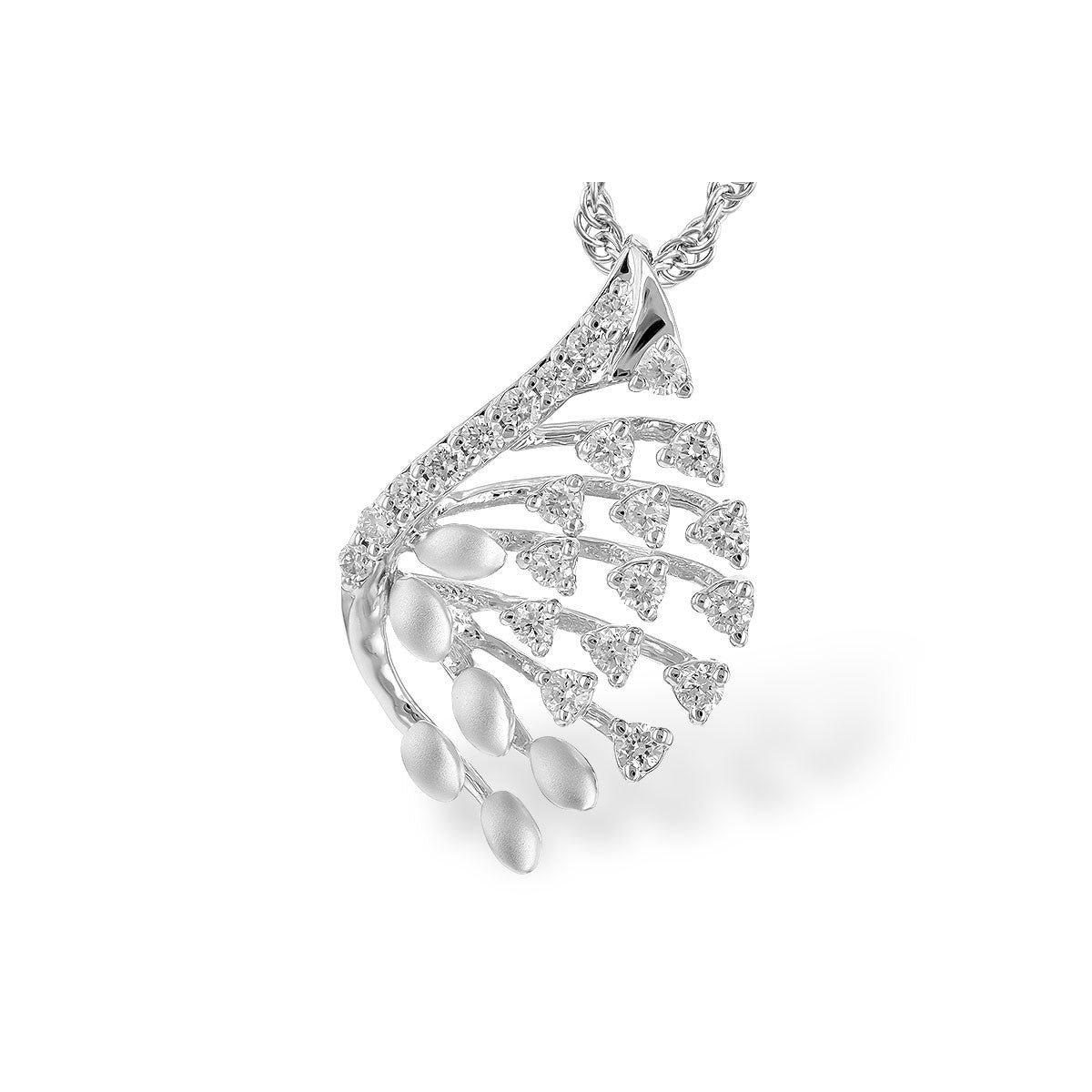 1/7 Cttw. Feather Pendant