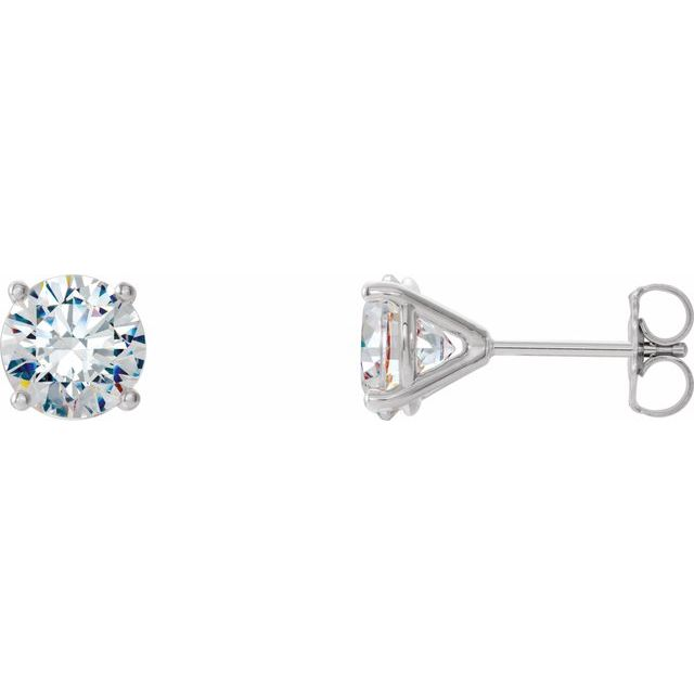 3/4cttw Classic Stud Lab Diamond Earrings in 14 Karat White Gold