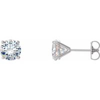 3/4cttw Classic Stud Lab Diamond Earrings in 14 Karat White Gold