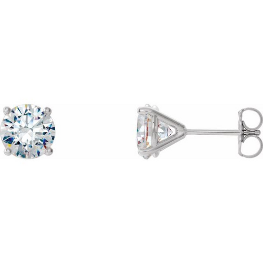 3/4cttw Classic Stud Lab Diamond Earrings in 14 Karat White Gold