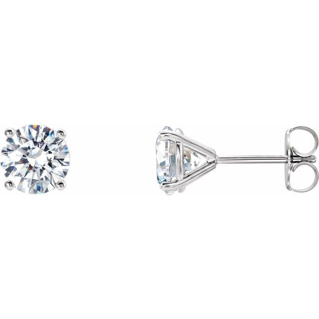 1-1/2 cttw Classic Stud Lab Diamond Earrings in 14 Karat White Gold
