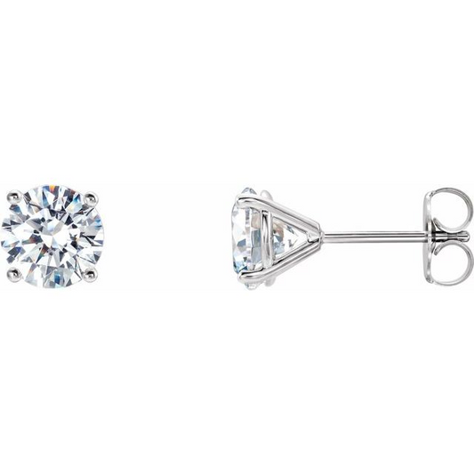 1-1/2 cttw Classic Stud Lab Diamond Earrings in 14 Karat White Gold