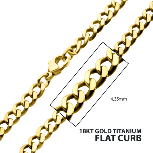 Titanium Flat Curb 4.35mm 20"