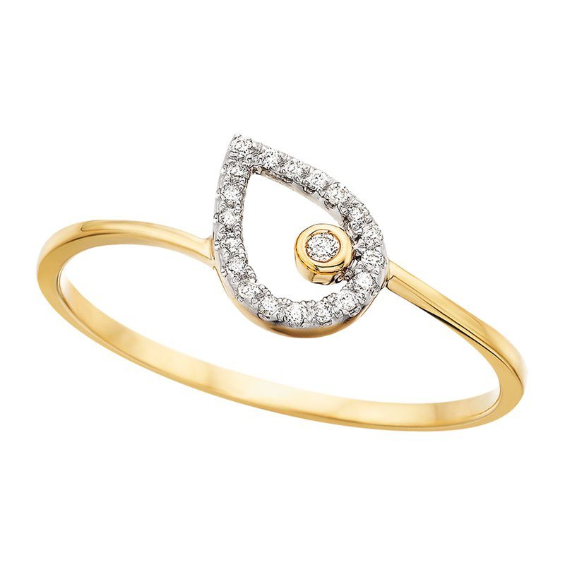 Nature Inspired Geometric Fashion Ring in 10 Karat Yellow Gold