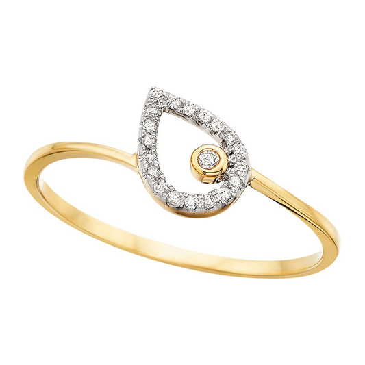 Nature Inspired Geometric Fashion Ring in 10 Karat Yellow Gold