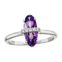 Amethyst Accented Ring in 14 Karat White Gold