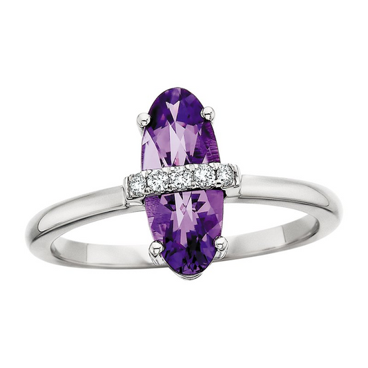 Amethyst Accented Ring in 14 Karat White Gold