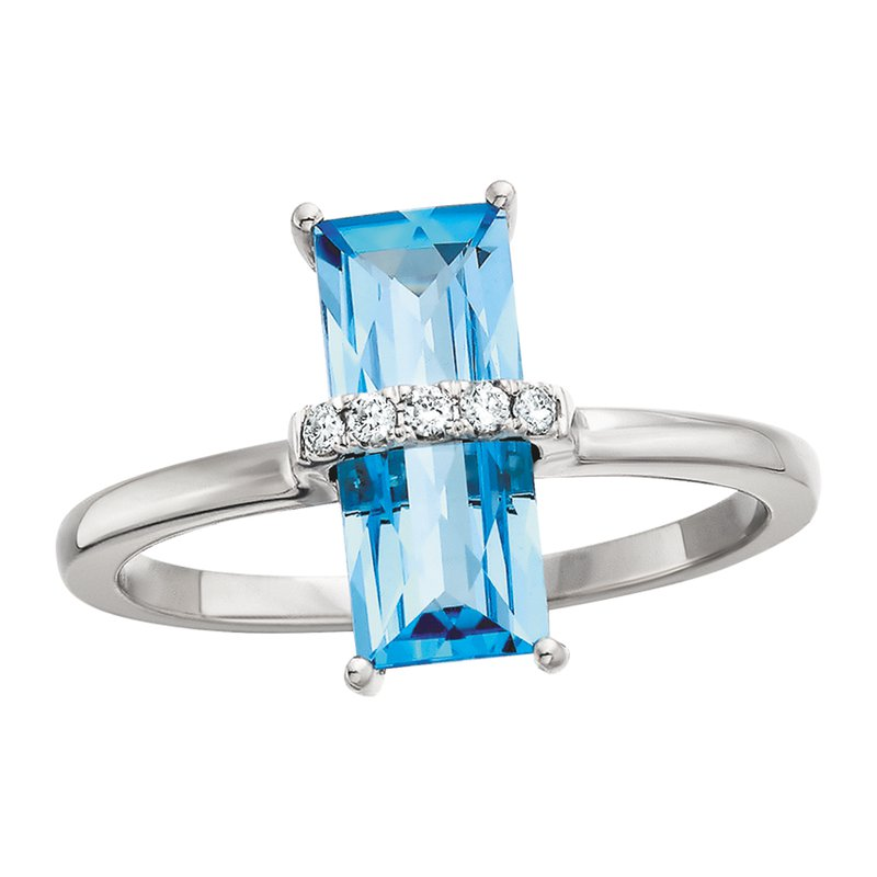 Topaz Modern Accented Ring in 10 Karat White Gold