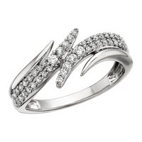 1/3cttw Nature Inspired Bypass Fashion Ring in 10 Karat White Gold