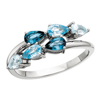 Topazes Statement Bypass Ring in 10 Karat White Gold