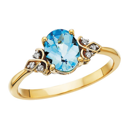 Topaz Vintage Inspired Accented Ring in 10 Karat Yellow Gold