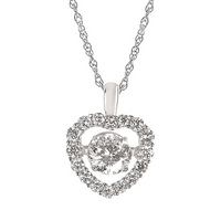 3/4cttw Love Dangle LAB Diamond Pendant/Necklace in 14 Karat White Gold