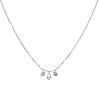3/4cttw Minimalist Attached LAB Diamond Pendant/Necklace in 14 Karat White Gold