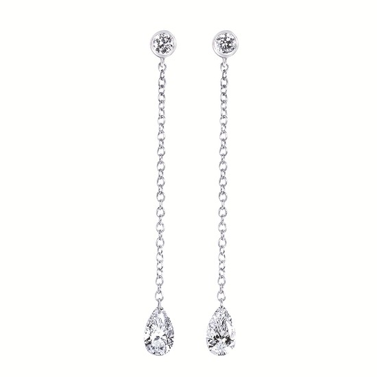 1/2cttw Minimalist Post Lab Diamond Earrings in 14 Karat White Gold