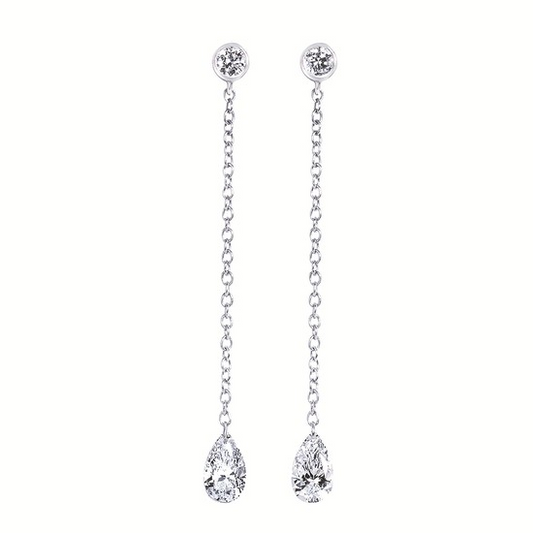1/2cttw Minimalist Post Lab Diamond Earrings in 14 Karat White Gold