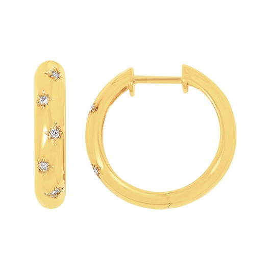 1/10cttw Classic Hinge Lab Diamond Earrings in 925 Gold Vermeil