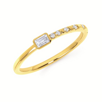 1/7cttw Minimalist Stackable Fashion Ring in 14 Karat Yellow Gold