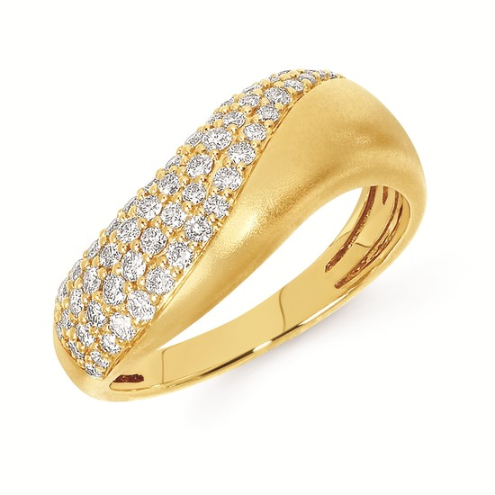 1/2cttw Modern Freeform Fashion Ring in 14 Karat Yellow Gold