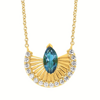 Topaz Vintage Inspired Pendant in 14 Karat Yellow Gold